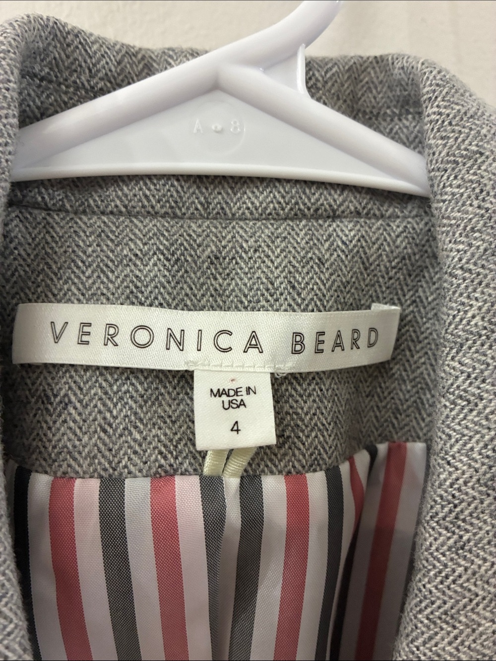 Veronica Beard Gray Double-Breasted Military-Style Blazer - size 4 - wool blend - Picture 2 of 11